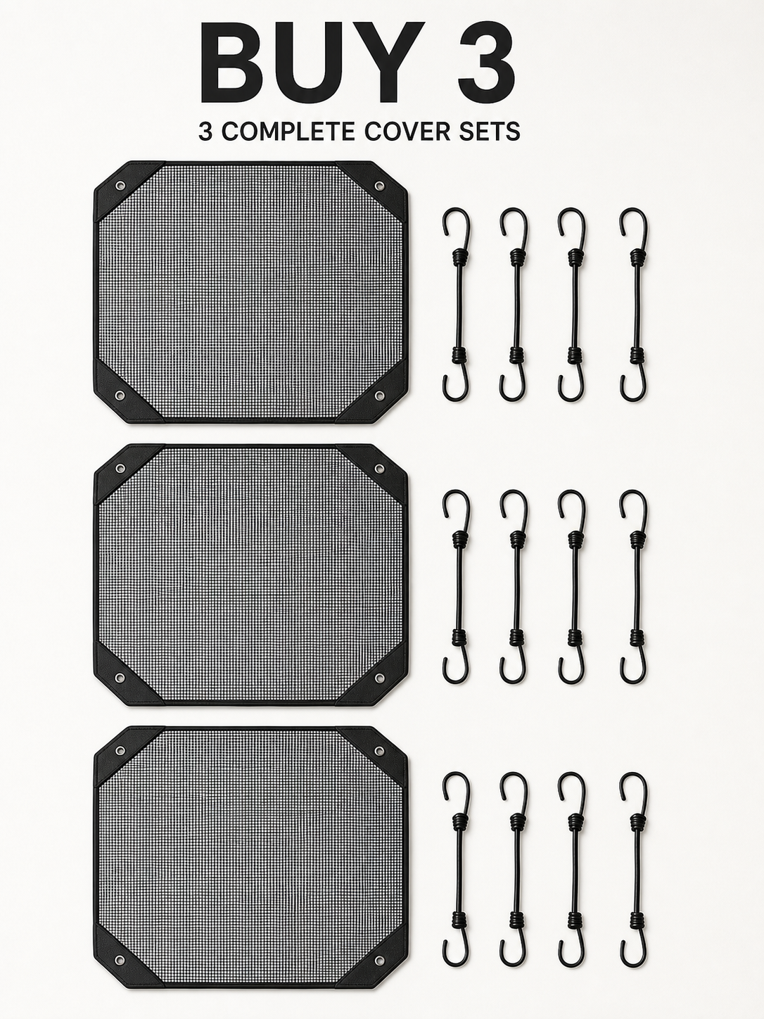 Buy 3 outdoor AC condenser top mesh cover sets
