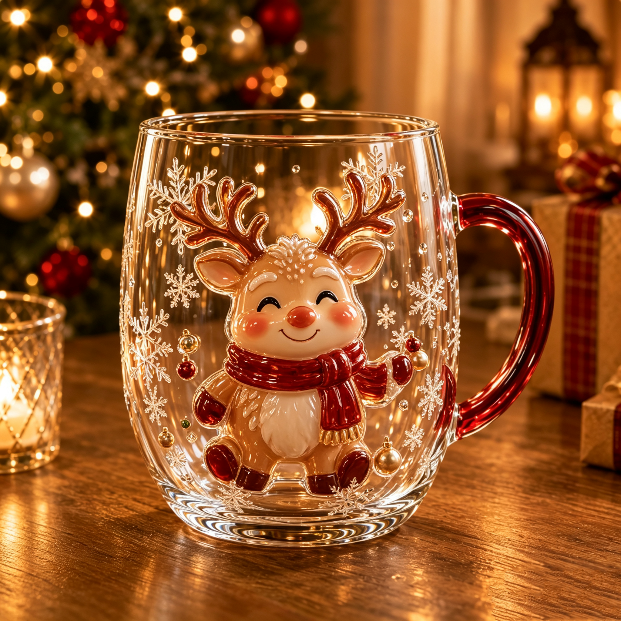 3D Christmas Magic Glass Mug