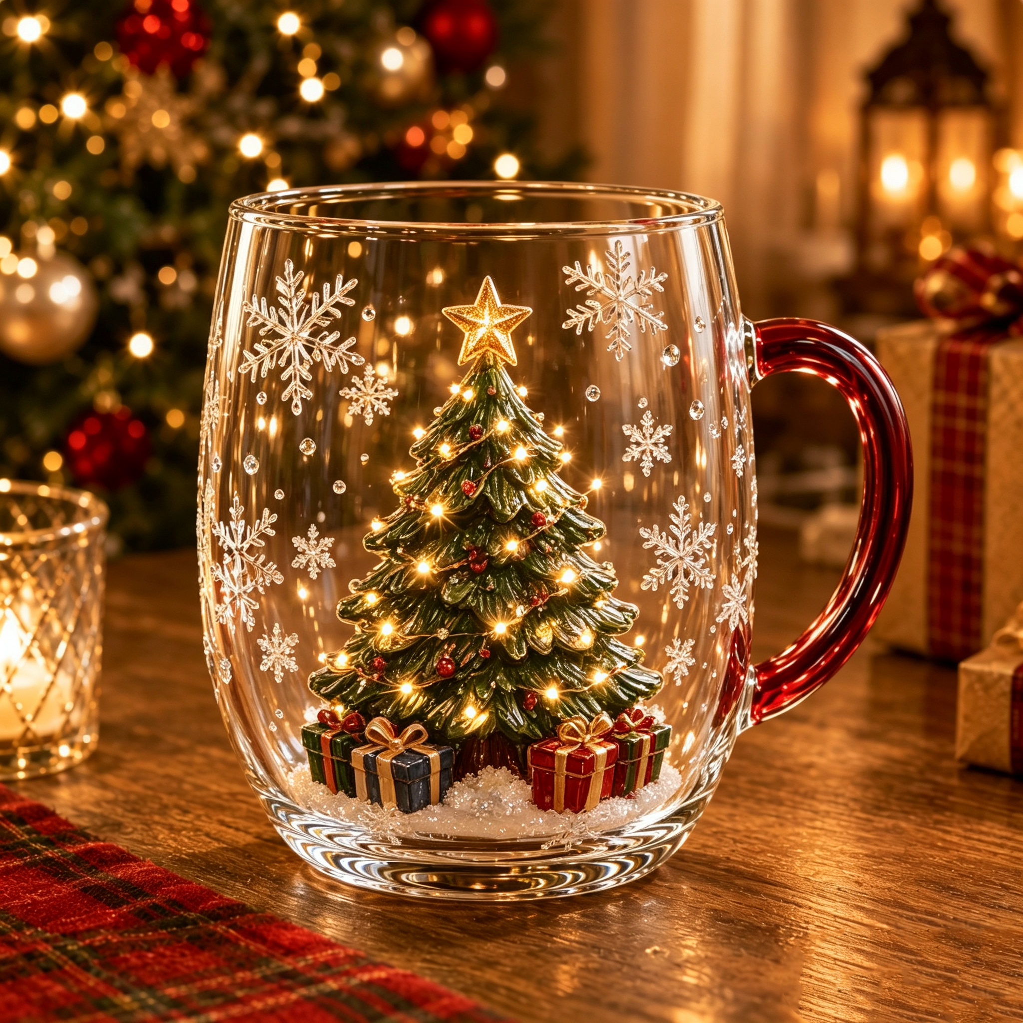 3D Christmas Magic Glass Mug