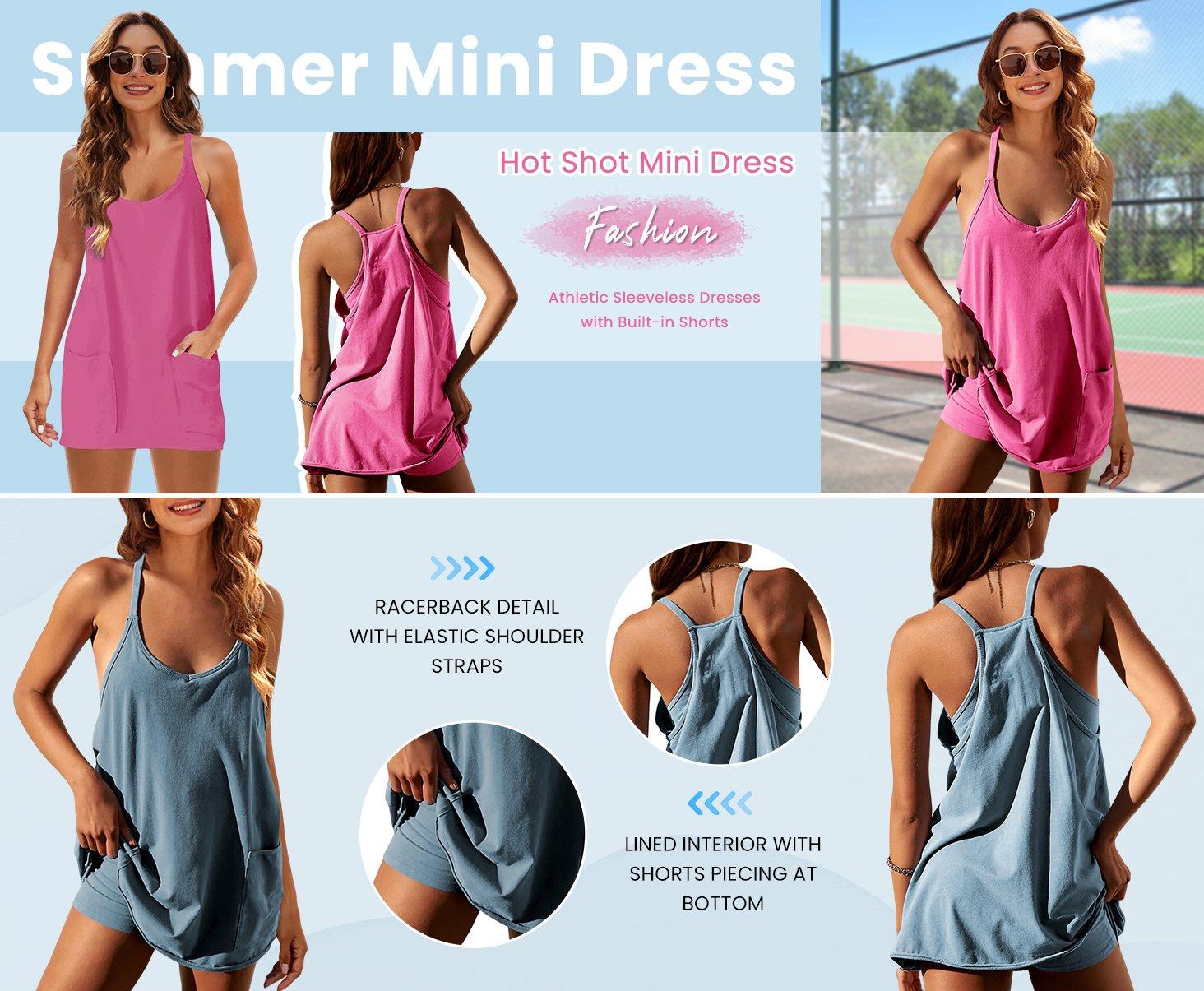Women's 2026 Athletic Mini Tennis Dress with Built-in Shorts & Pockets, Soft Breathable Fabric for Summer Workout & Casual Wear Women's 2026 Athletic Mini Tennis Dress with Built-in Shorts & Pockets, Soft Breathable Fabric for Summer Workout & Casual Wear