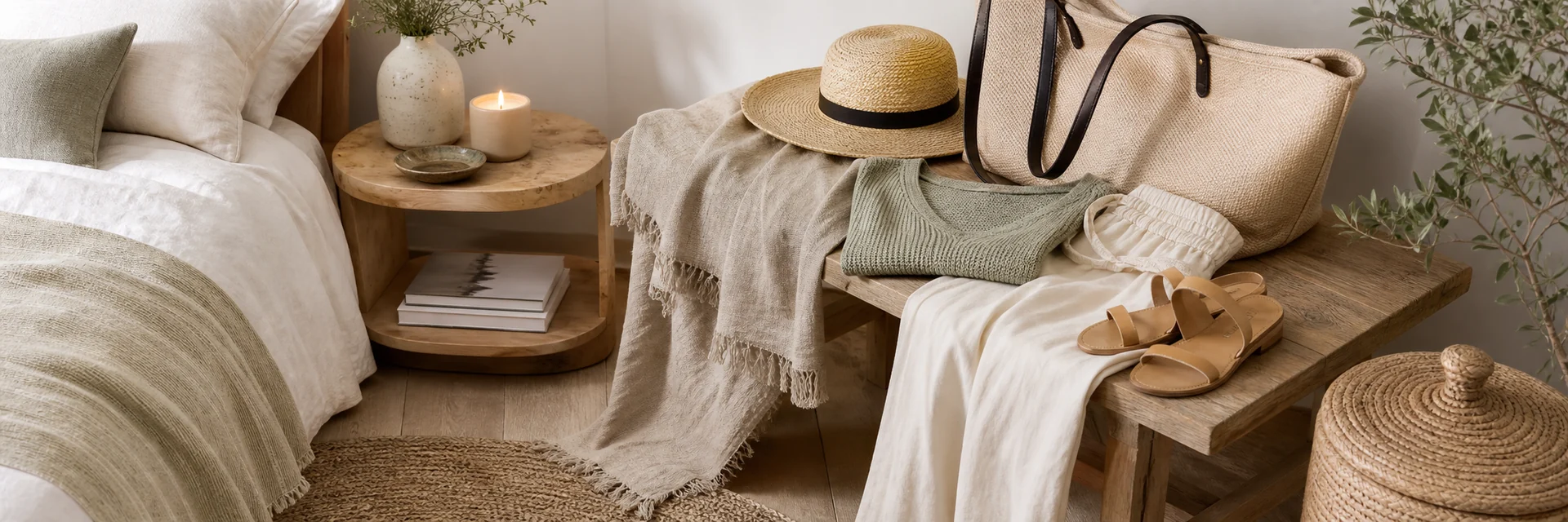 Travel wardrobe and warm home styling