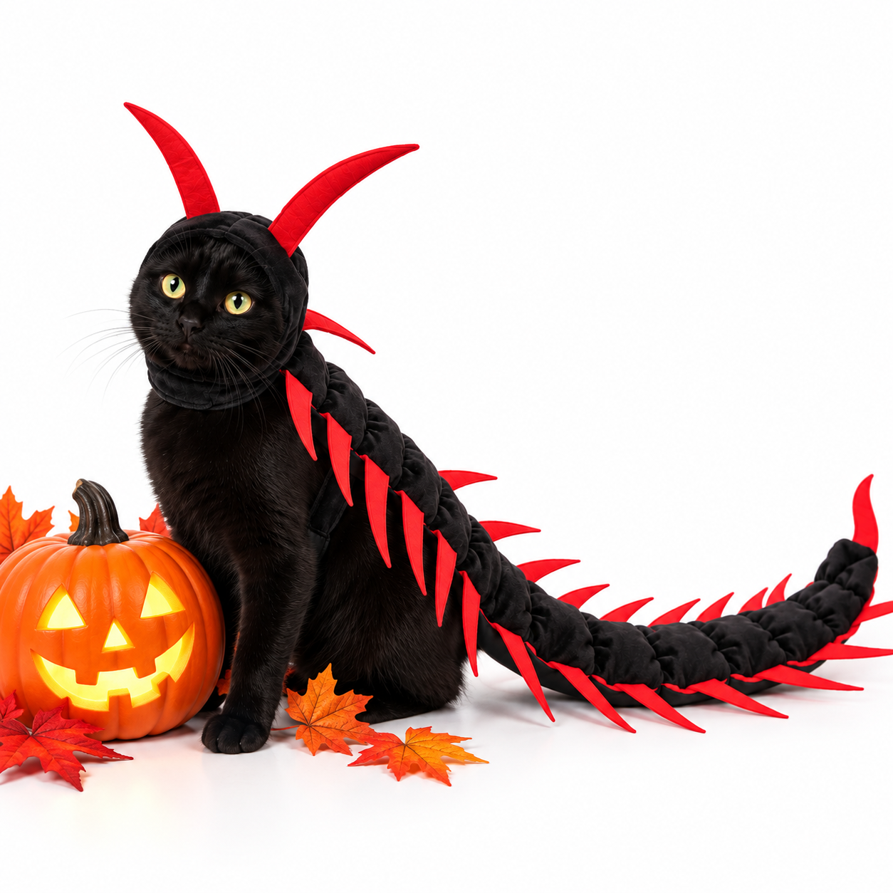 Black and red cat centipede Halloween costume