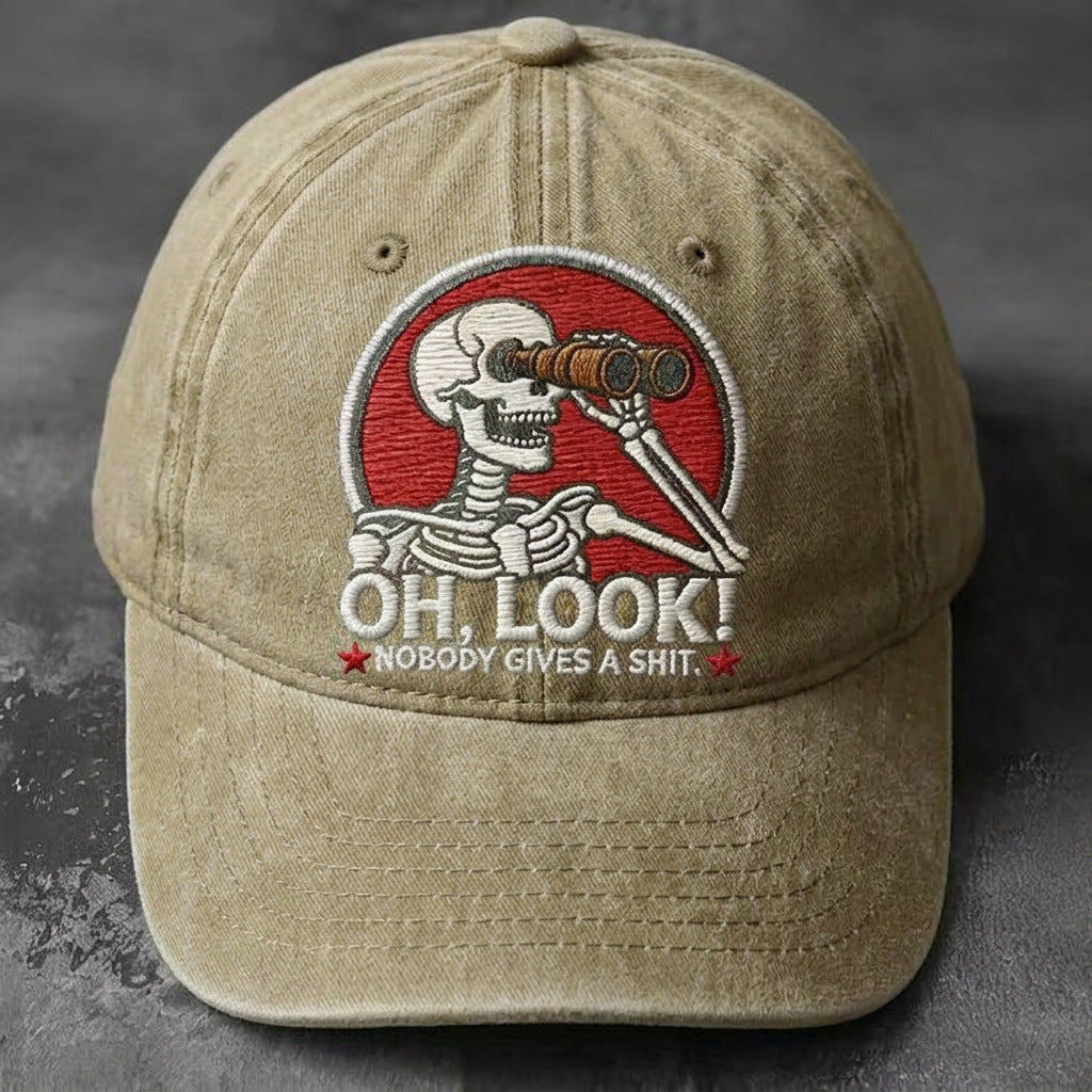 🎩Oh, Look! Vintage Skeleton Embroidered Cap