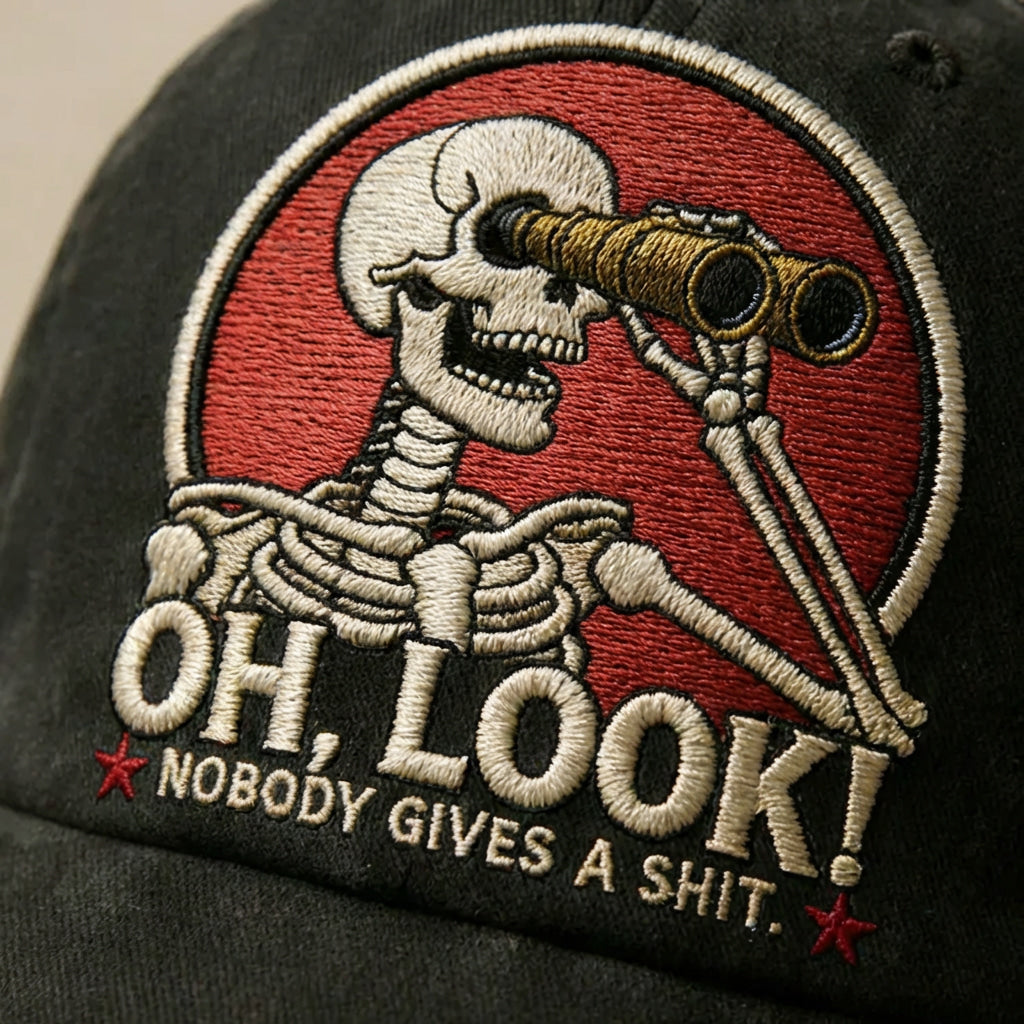 🎩Oh, Look! Vintage Skeleton Embroidered Cap