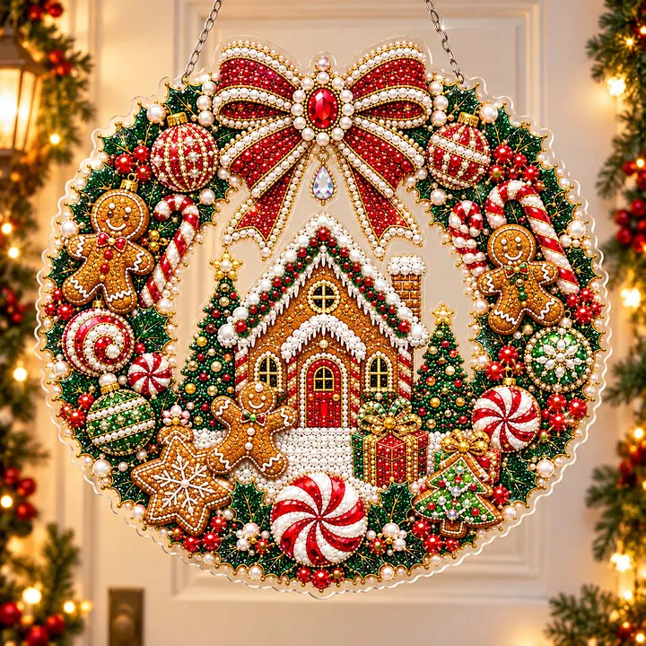 DIY Diamond Painting Acrylic Hanging Ornament, Pearl & Special Shaped Drill Art, Double-Sided Printed Patriotic Home Decor(Flowers and Birds)