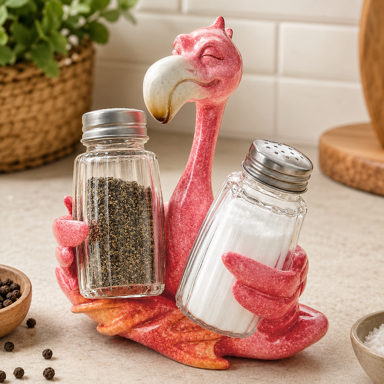 Coastal Animal Salt & Pepper Shaker Holder Set