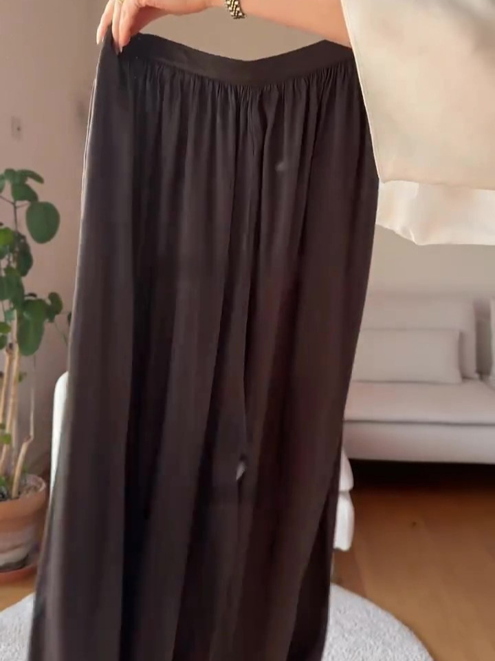 Cotton-like breathable V-neck chiffon blouse and lantern pants two-piece set