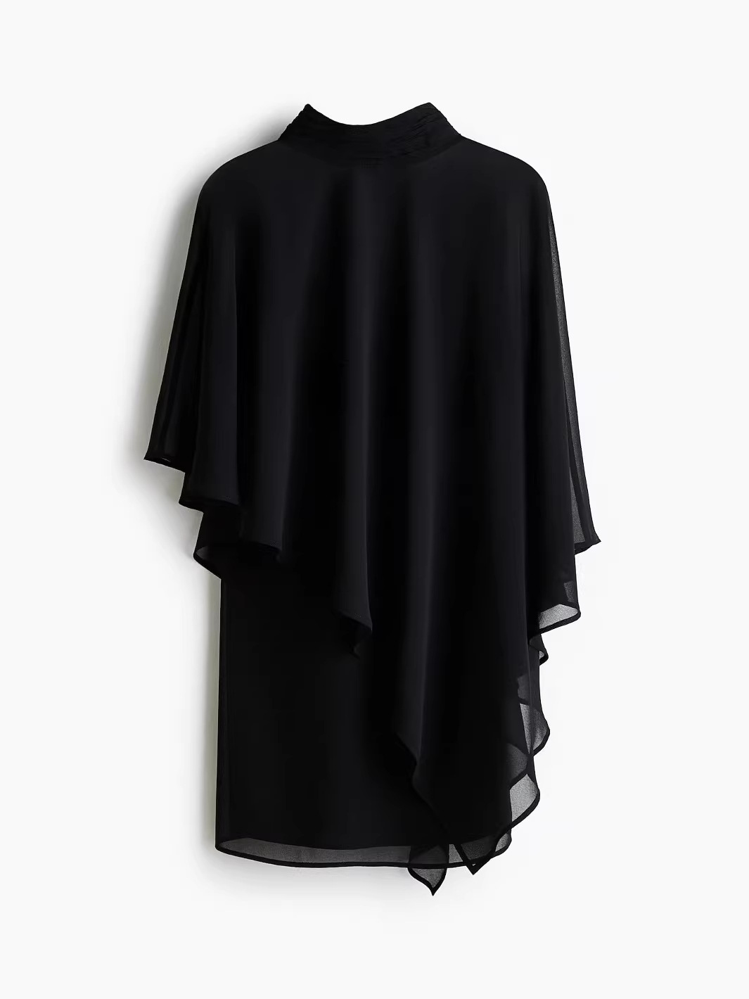 Sexy loose cape blazer with a stand-up collar and a shawl-style top + halter dress