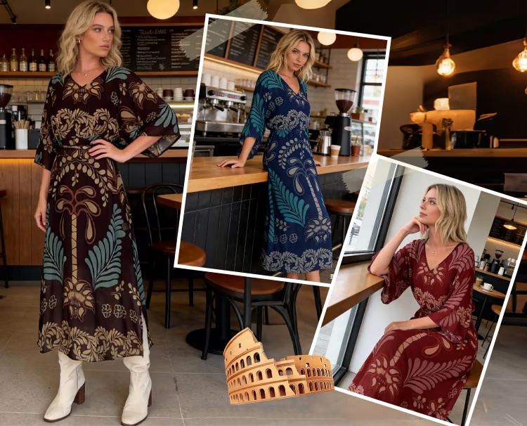 Bohemian V-Neck Loose Dress