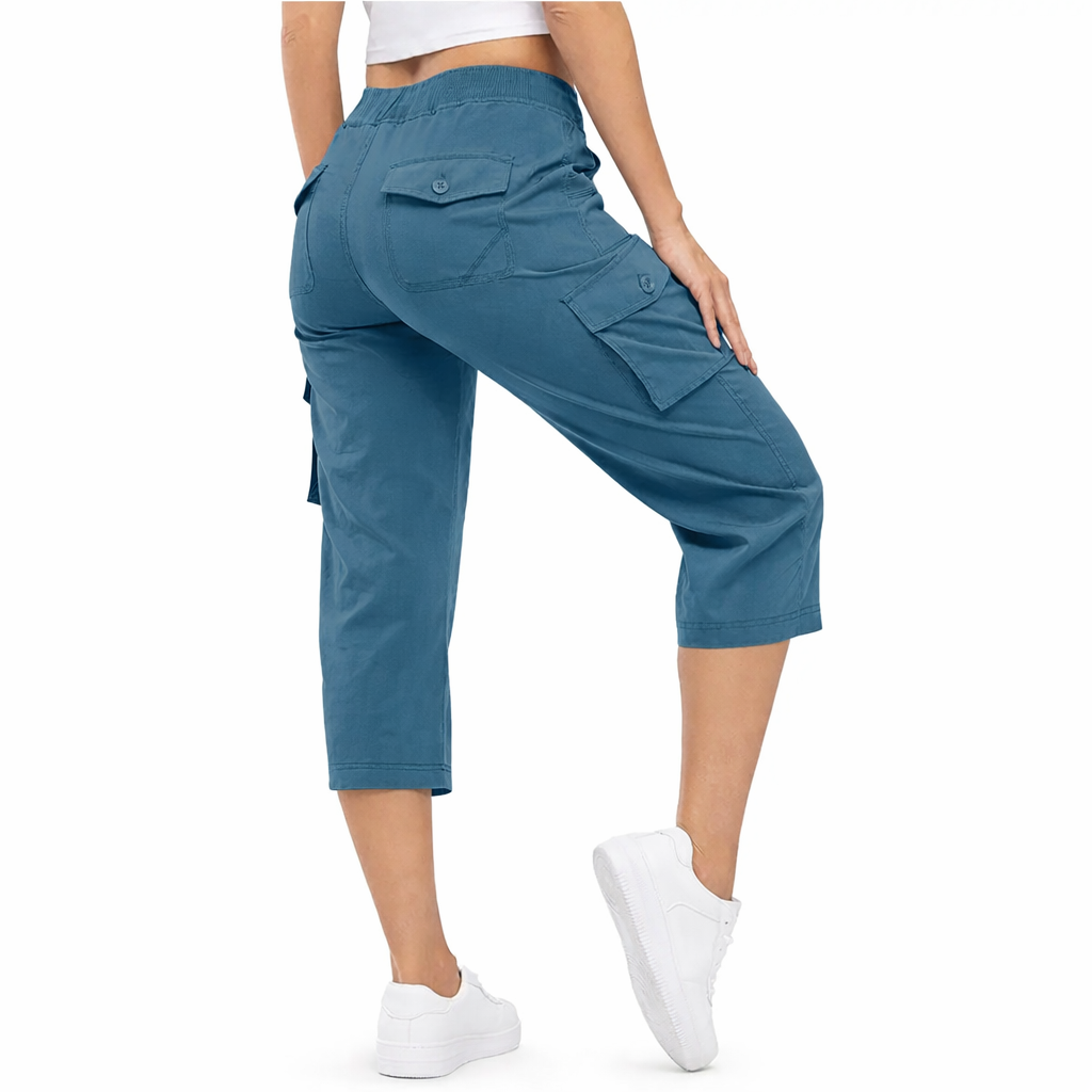 ✨✨Womens Lightweight Capris Hiking Pants 6 Pockets Quick Dry Cargo Outdoor Trip Loose Shorts COMFY  MOMS OVER 30