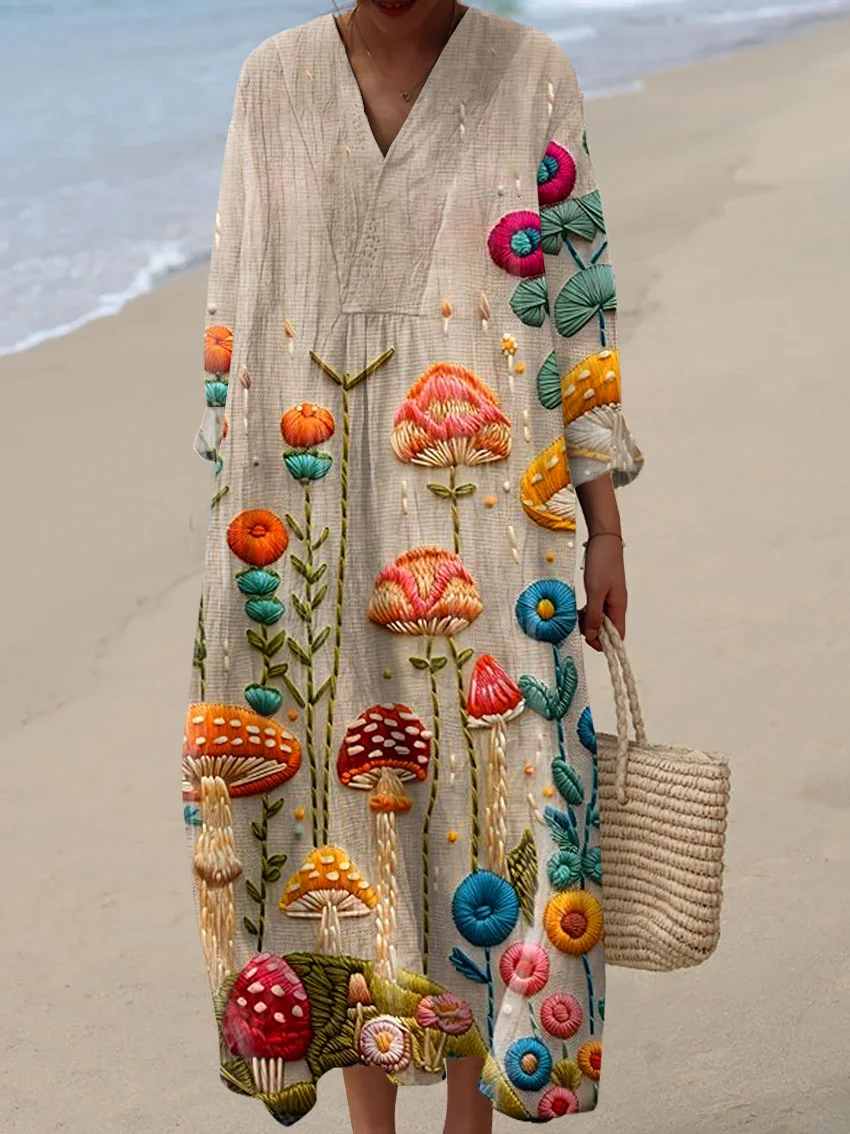 Women's Abstract Pattern Art Print Cotton Dress - Series2