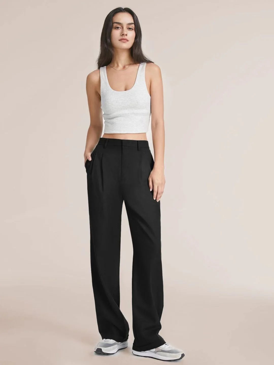 Lightweight Tailored Wide Leg Pants