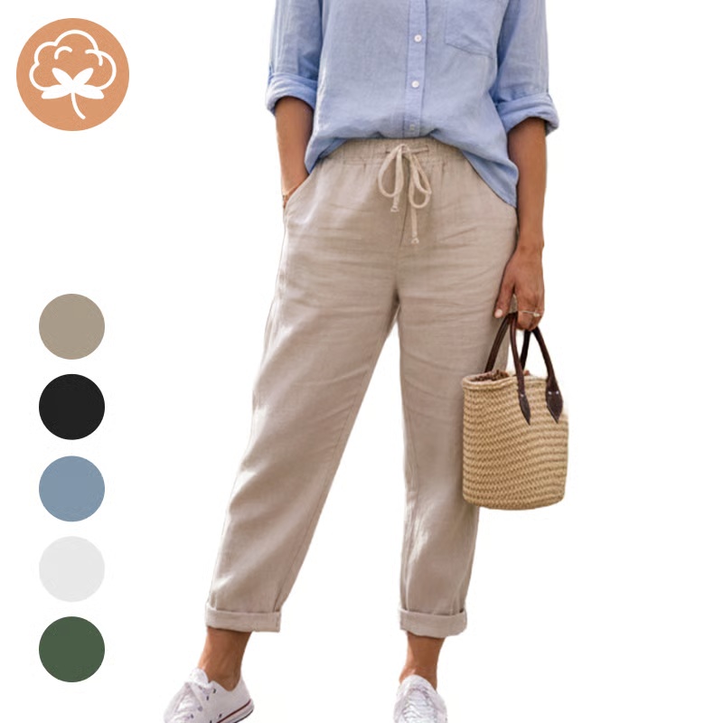 Pure Cotton Solid Color Pants