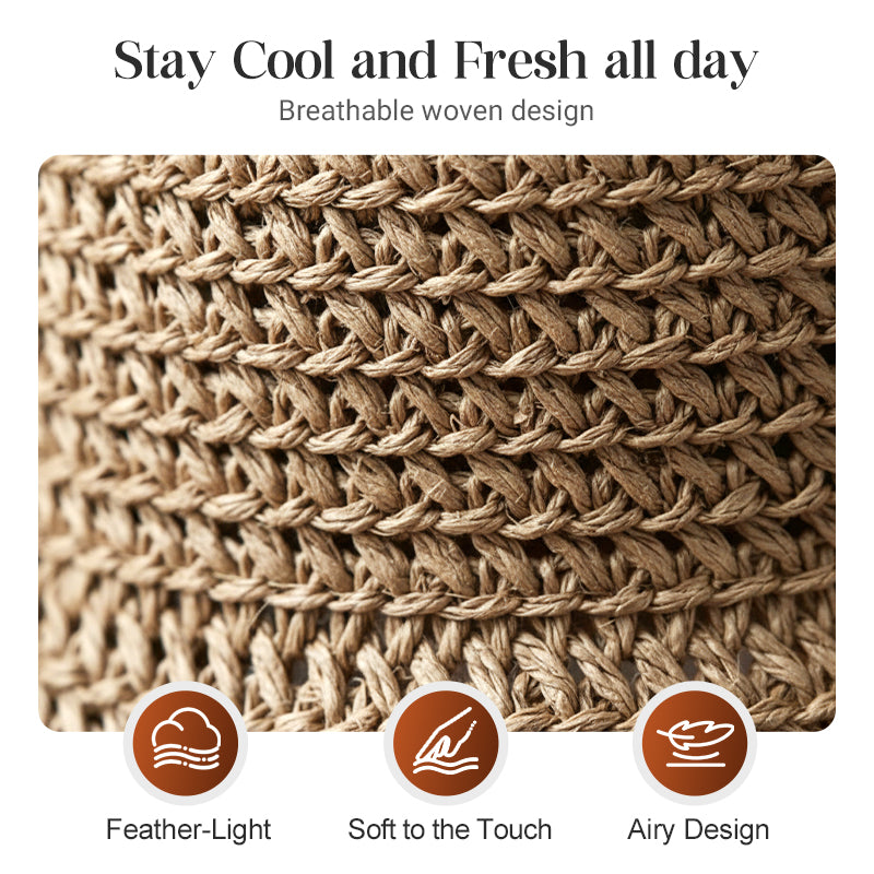 ⏳Time-Limited Special⏰Straw Hat with Retro Bow – Foldable & Breathable for Summer