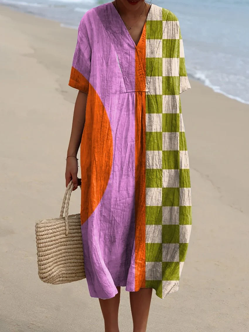 ✨Women's Abstract Pattern Art Print Cotton Dress - Series1