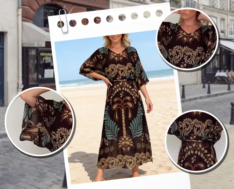 Bohemian V-Neck Loose Dress