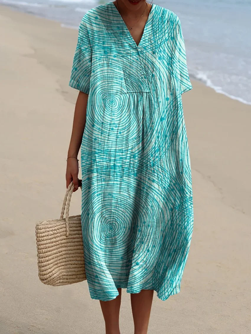 ✨Women's Abstract Pattern Art Print Cotton Dress - Series1