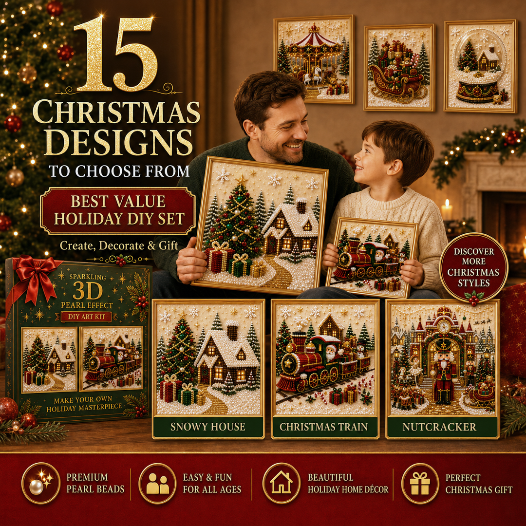 🧘Relaxing & Beginner-Friendly-🎄🎅 Premium 3D Pearl Christmas Wall Art Kit(❤Same as the Vedio)