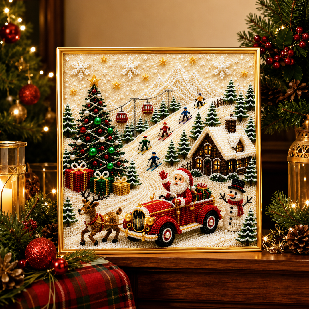🧘Relaxing & Beginner-Friendly-🎄🎅 Premium 3D Pearl Christmas Wall Art Kit(❤Same as the Vedio)