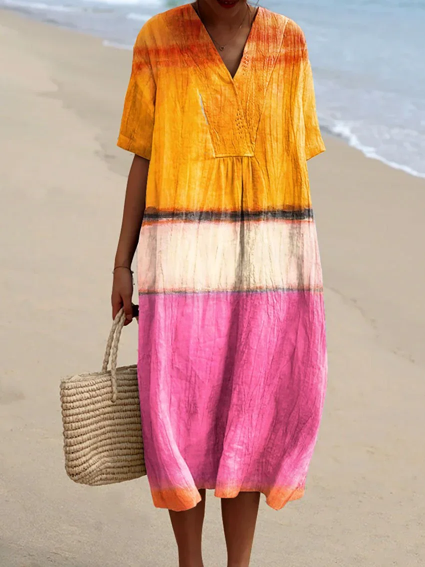 ✨Women's Abstract Pattern Art Print Cotton Dress - Series1