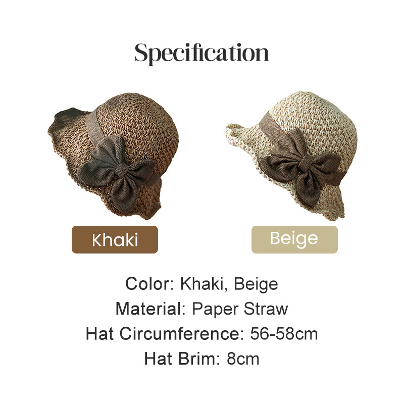 ⏳Time-Limited Special⏰Straw Hat with Retro Bow – Foldable & Breathable for Summer