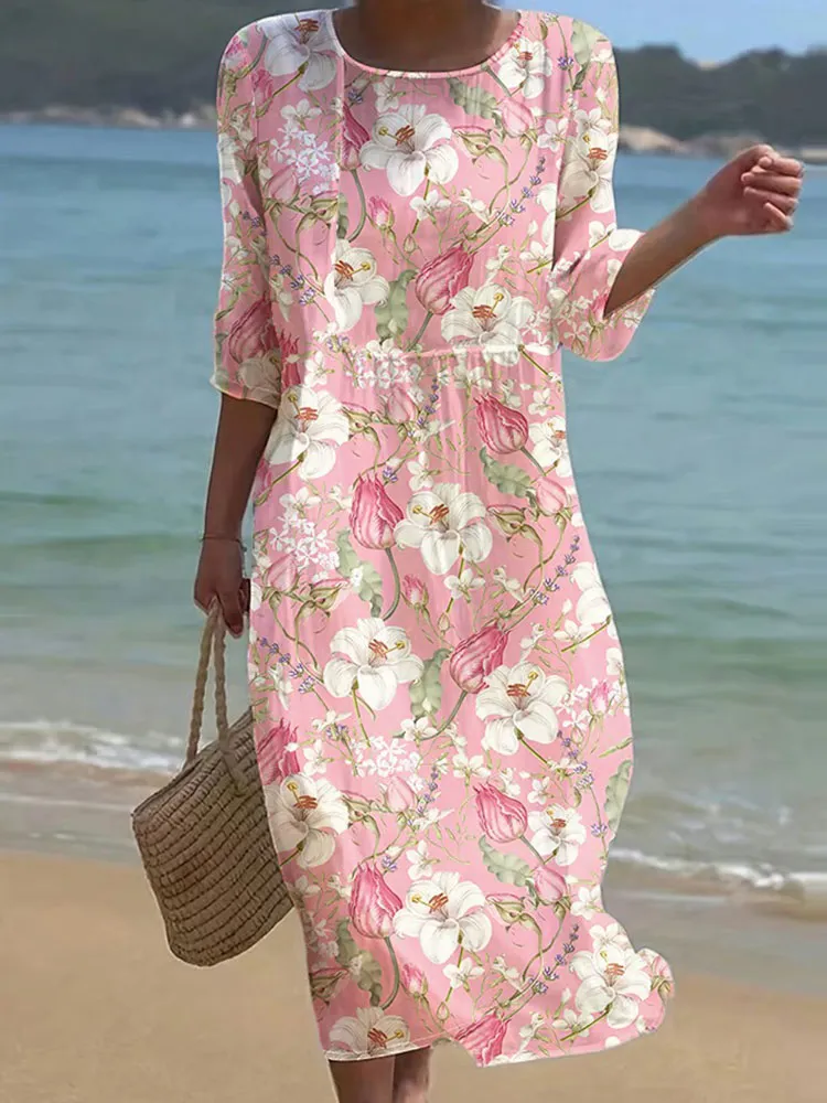 Women's Leisure Vacation Floral Dress