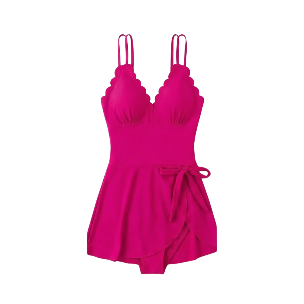 Shorala™ - Swimdress with Scalloped Neckline