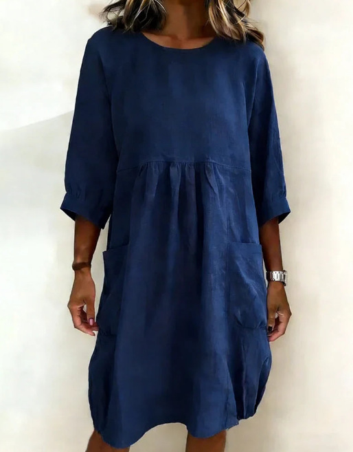 Three-Quarter Sleeve Loose Dress