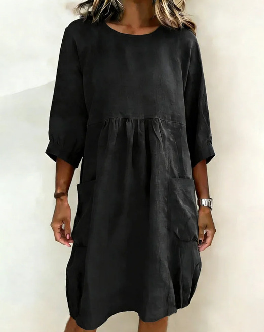 Three-Quarter Sleeve Loose Dress