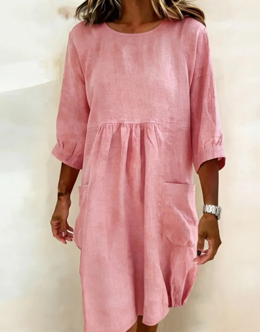 Three-Quarter Sleeve Loose Dress