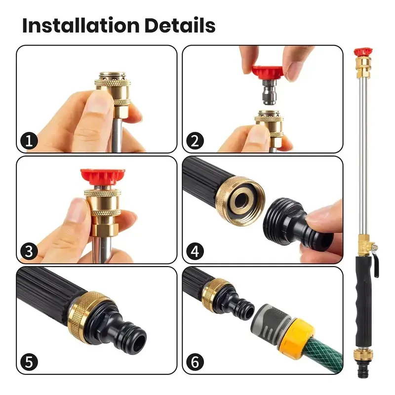 Hydro Jet Power Washer – Turn Your Garden Hose into a High-Pressure Cleaner | 2 Nozzles & Quick Connect