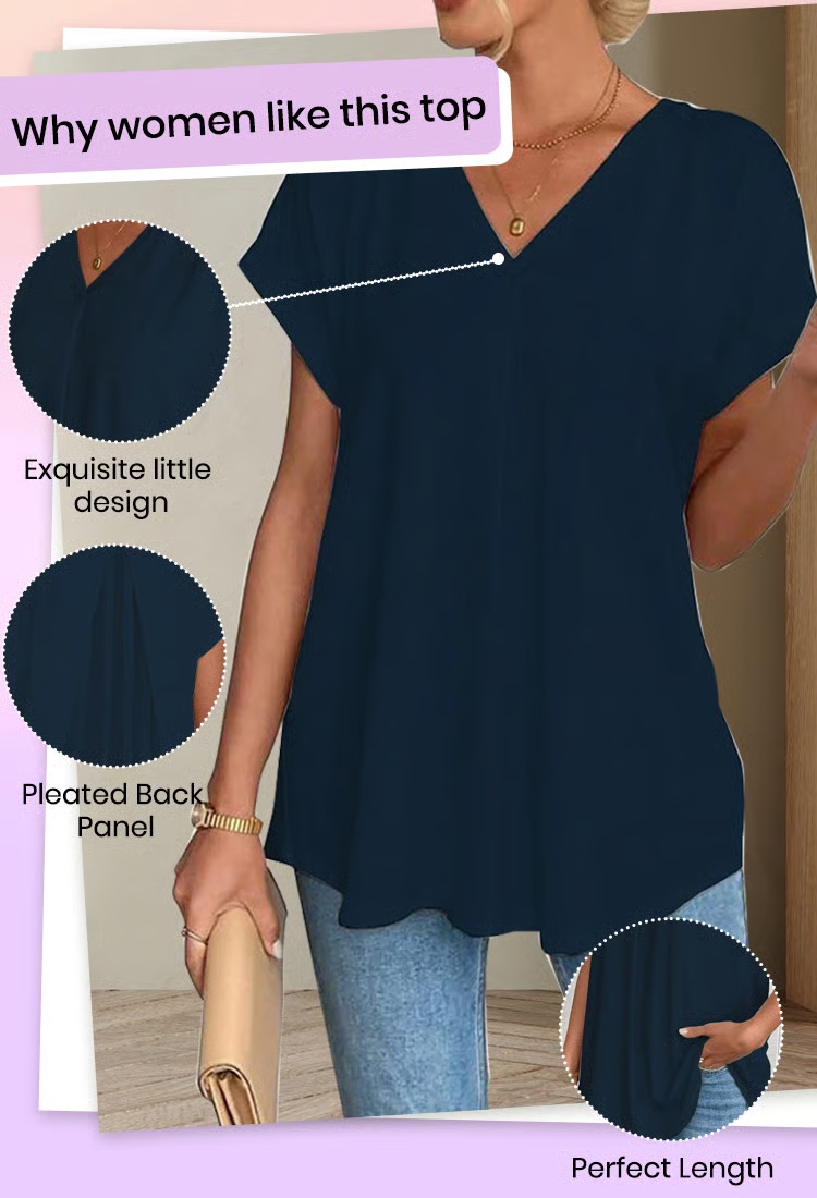 Short-Sleeved Solid Color Patchwork T-Shirt