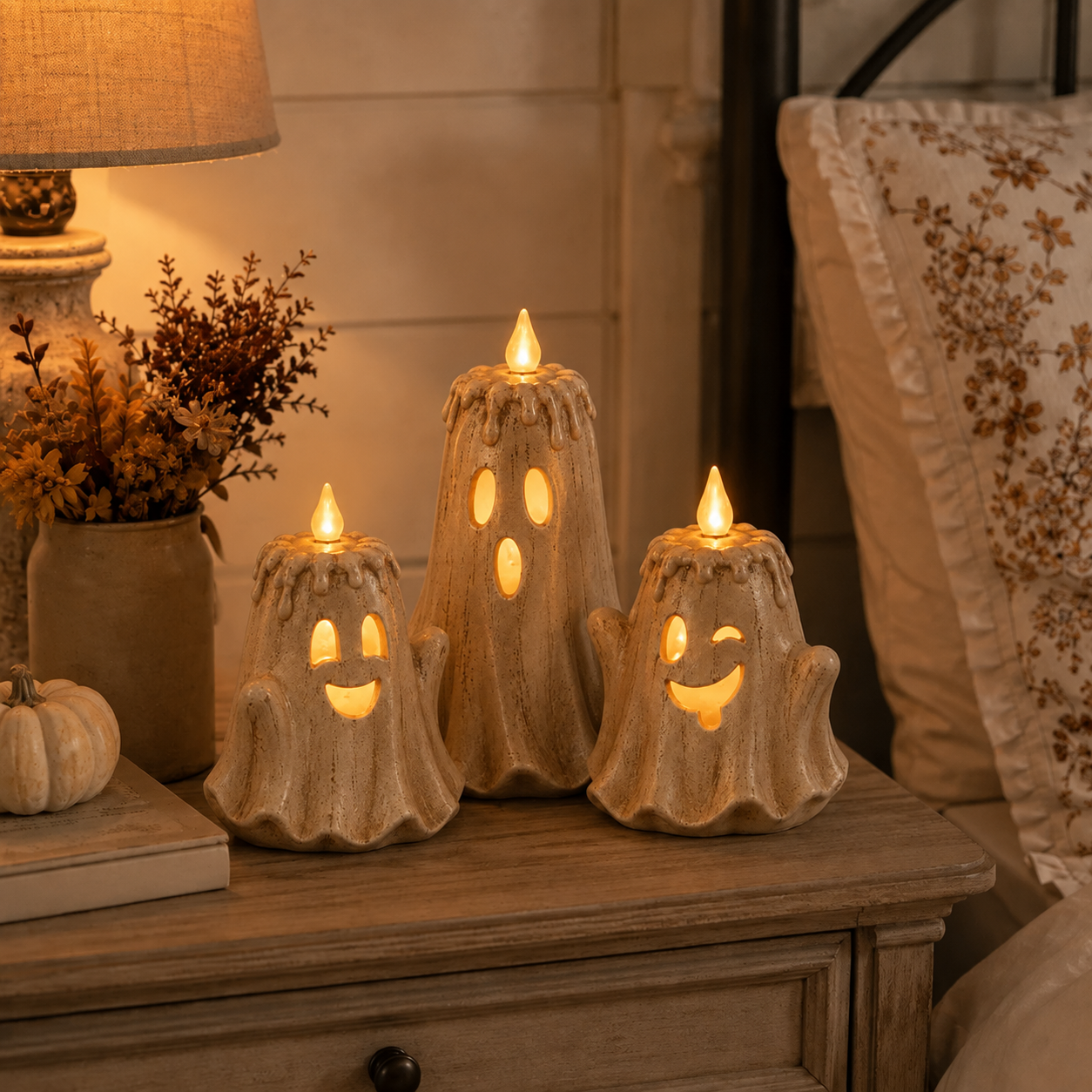 Ghost style tealight holders in three sizes