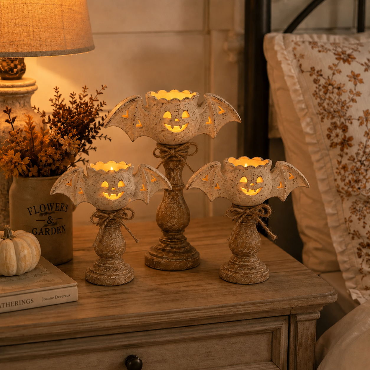Bat style tealight holders in three sizes