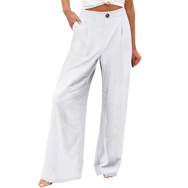 Women's Summer Cotton Linen Wide Leg Pants