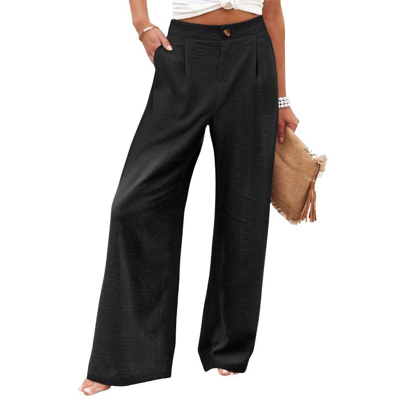 Women's Summer Cotton Linen Wide Leg Pants