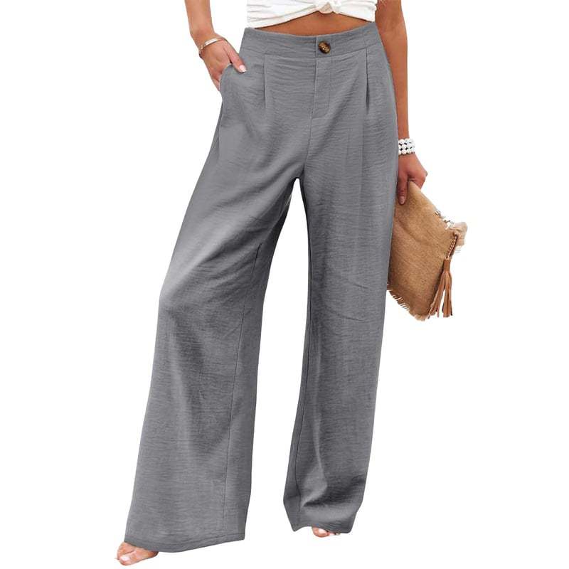 Women's Summer Cotton Linen Wide Leg Pants