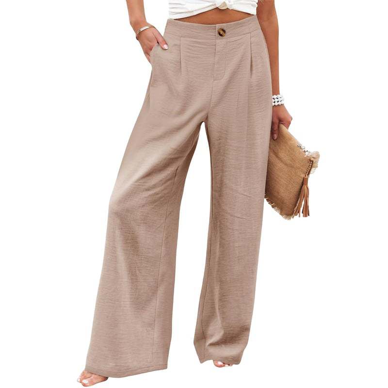 Women's Summer Cotton Linen Wide Leg Pants