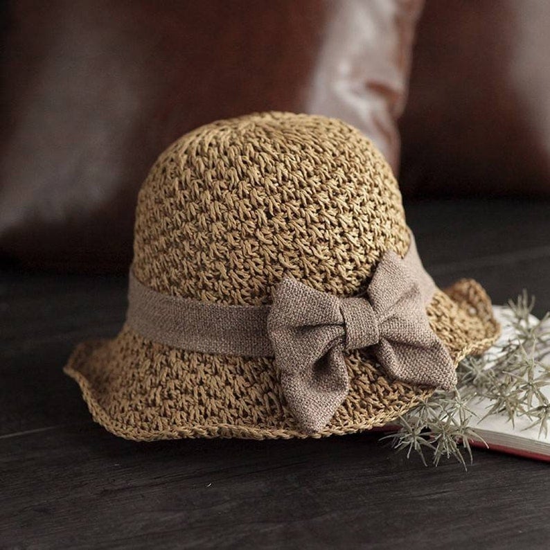 ⏳Time-Limited Special⏰Straw Hat with Retro Bow – Foldable & Breathable for Summer