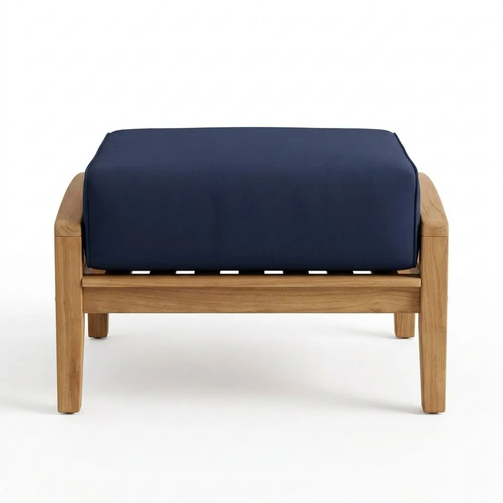 Gartenhocker Teakholz Dunkelblau 60x60x35 cm