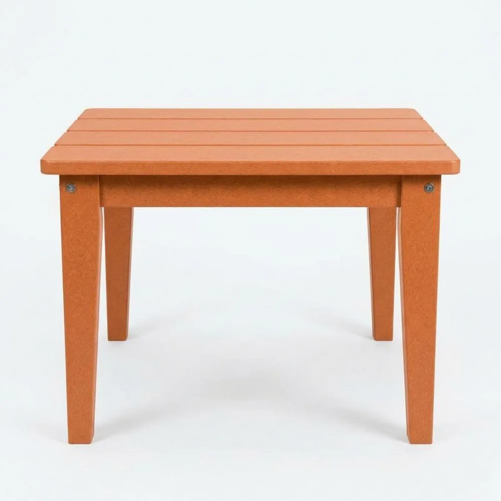 Quadratischer orangefarbener Beistelltisch aus Polystyrol, 45 x 45 x 40 cm