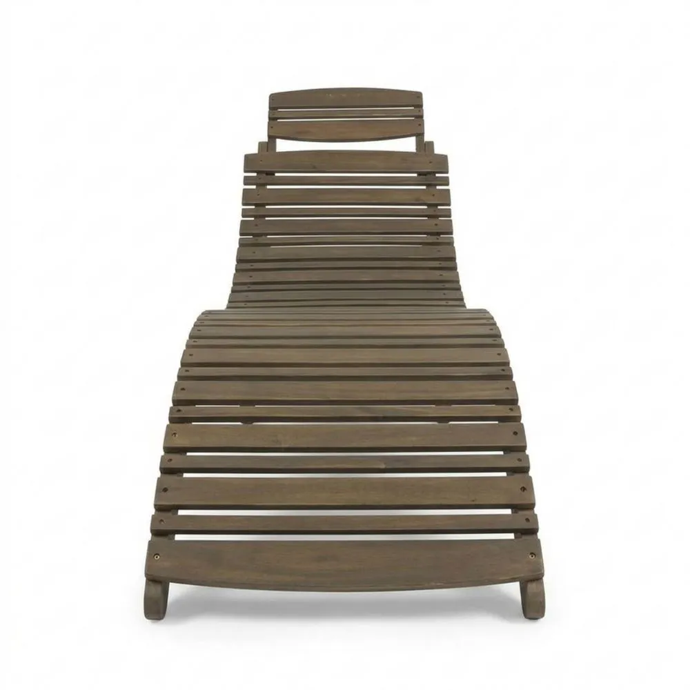 Eukalyptus Holzliegestuhl Braun 200 cm