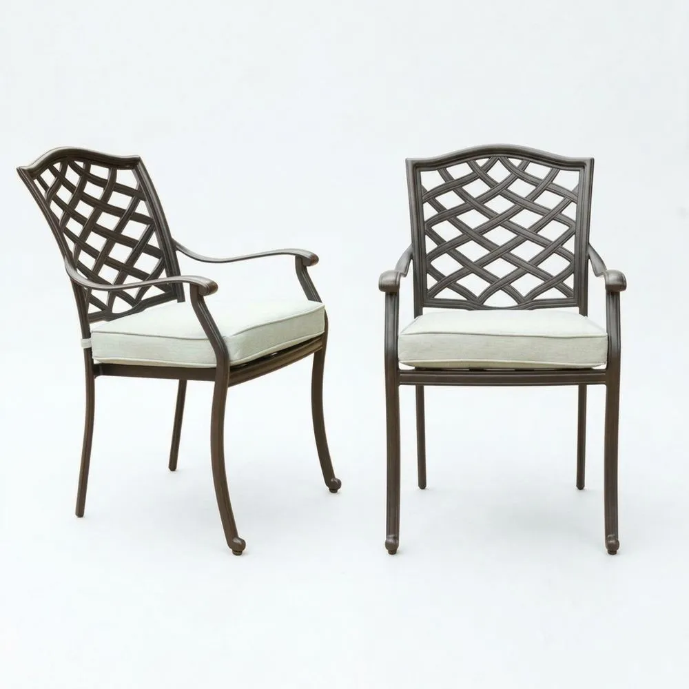 Aluminiumstuhl-Set mit Kreuzdesign und Kissen