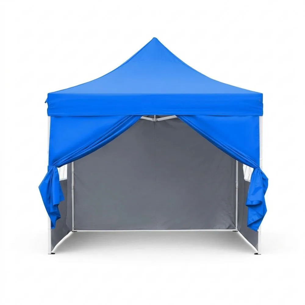 Pavillon 3x3m Polyester Stahlrahmen Blau