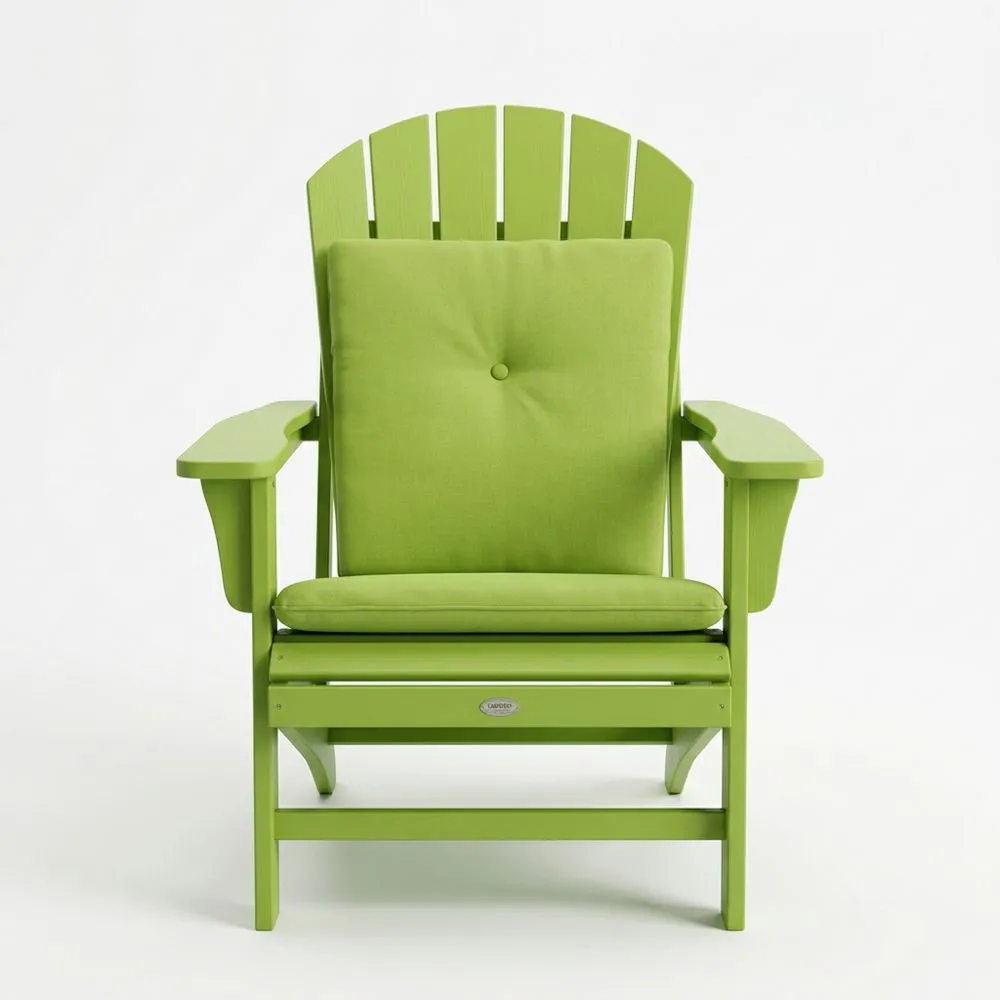 Gartenstuhl Massivholz Grün mit Polyesterkissen