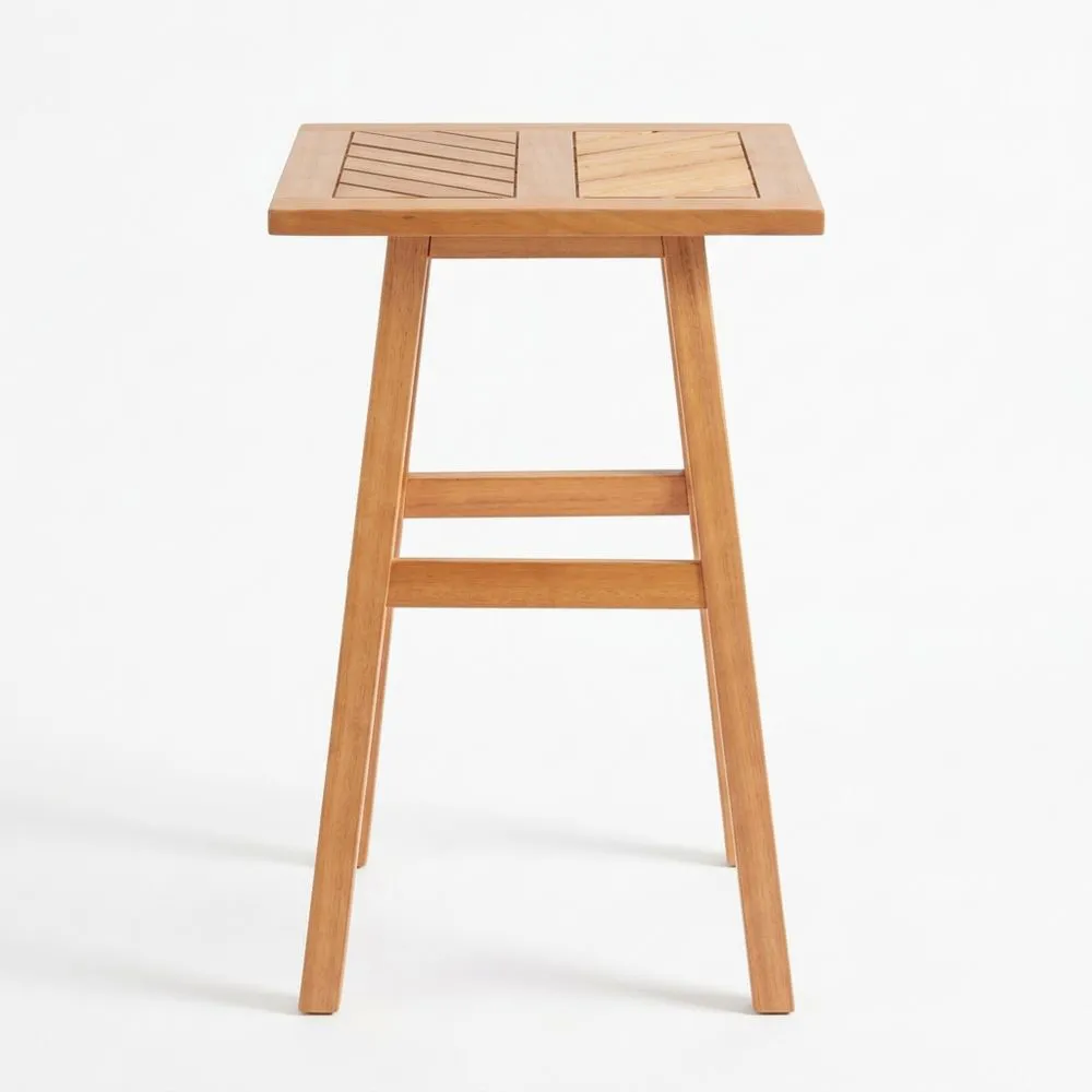 Quadratischer Barhocker aus Eiche, 75 cm