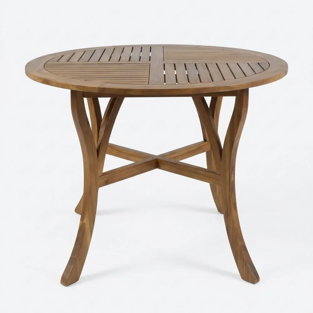 Runder Gartentisch aus Teakholz 120 cm