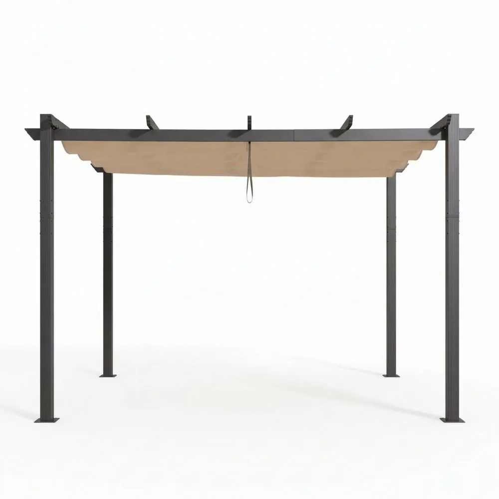 Gartenpergola Aluminium 300 cm x 300 cm Beige