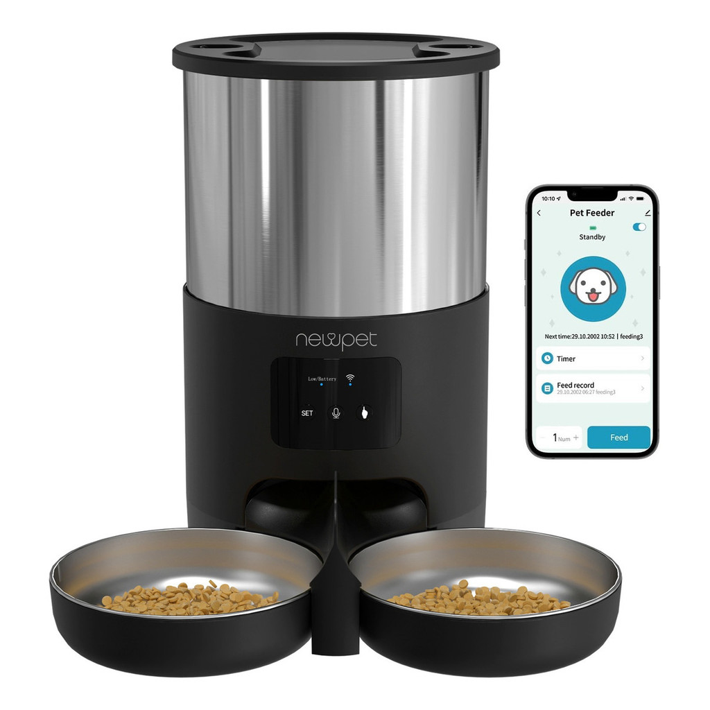 Newpet Dispensador Automático De Ração 5 L Para Cães E Gatos