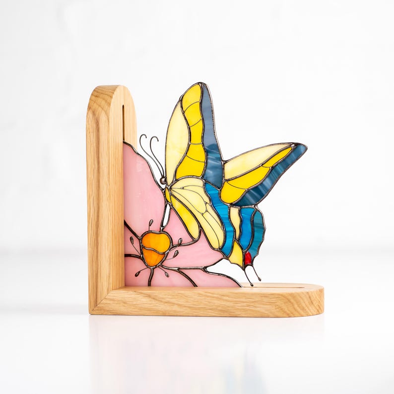 Vitral em forma de cauda de andorinha, presente para madrinha, suporte para livros em vitral de borboleta, presente de boas-vindas, presente para quem ama ler pela primeira vez.